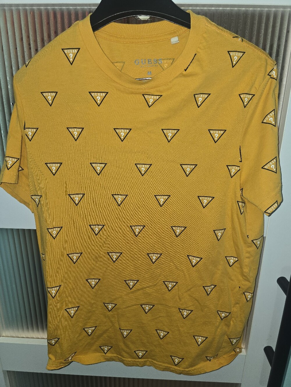 Guess Yellow Graphic Triangle Logo T-Shirt